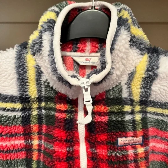 Vineyard Vines Multicolor Plaid Sherpa Hoodie - Picture 3 of 6